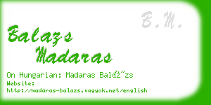 balazs madaras business card